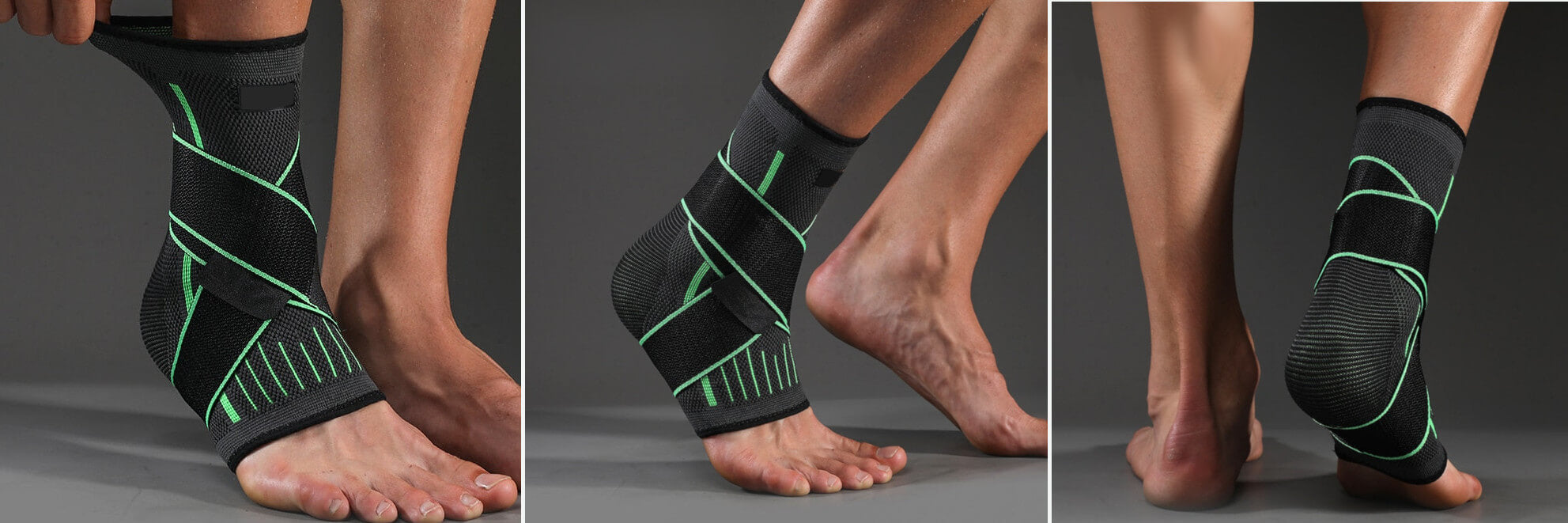 OrthoRelieve's ankle compression sleeve with support straps can help soothe pain and aid in recovery from sprains, tendonitis, plantar fasciitis, ankle fractures, edema, swelling or just general pain.