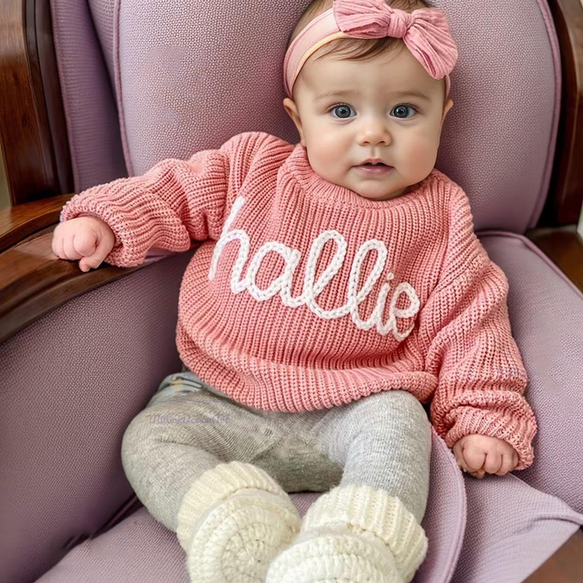 Custom Name Baby Sweater, Personalized Hand Embroidered Baby Sweater ...