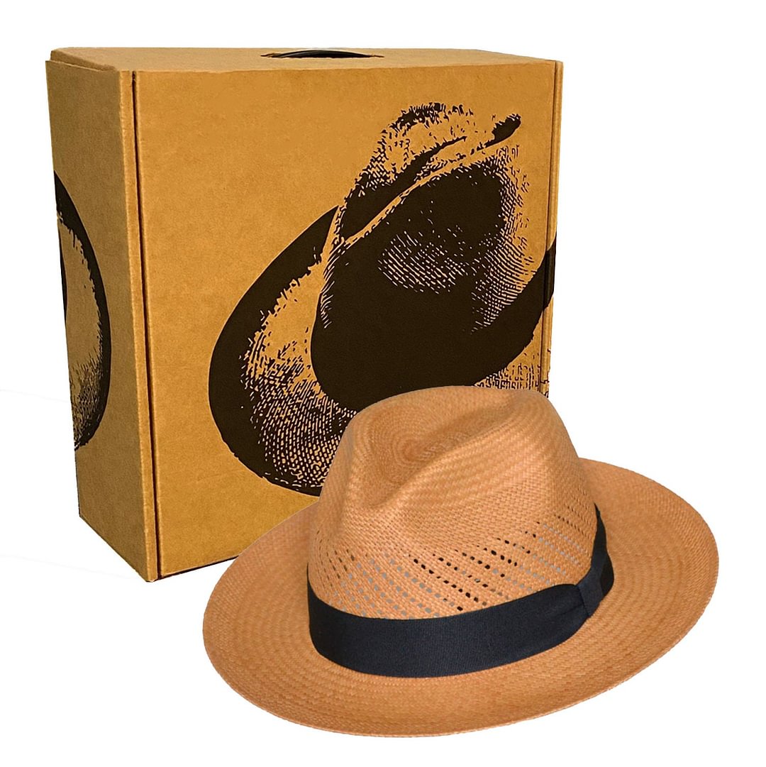 Advanced Original Panama Hat-Brown Toquilla Straw-Handwoven in Ecuador(HatBox Included)