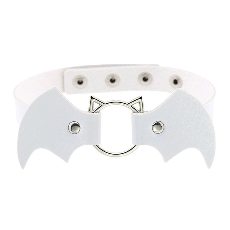 Bat Wings Vampire Kitty Leather Collar - Modakawa