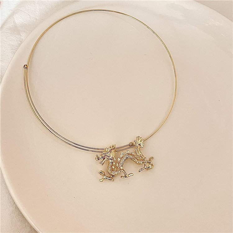 Vintage Chinese Dragon Pendant Collar KERENTILA