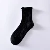 Texture Black White Medium Height Women Socks