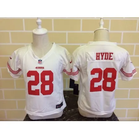 Toddler  San Francisco 49ers #28 Carlos Hyde White Stitched NFL Jersey