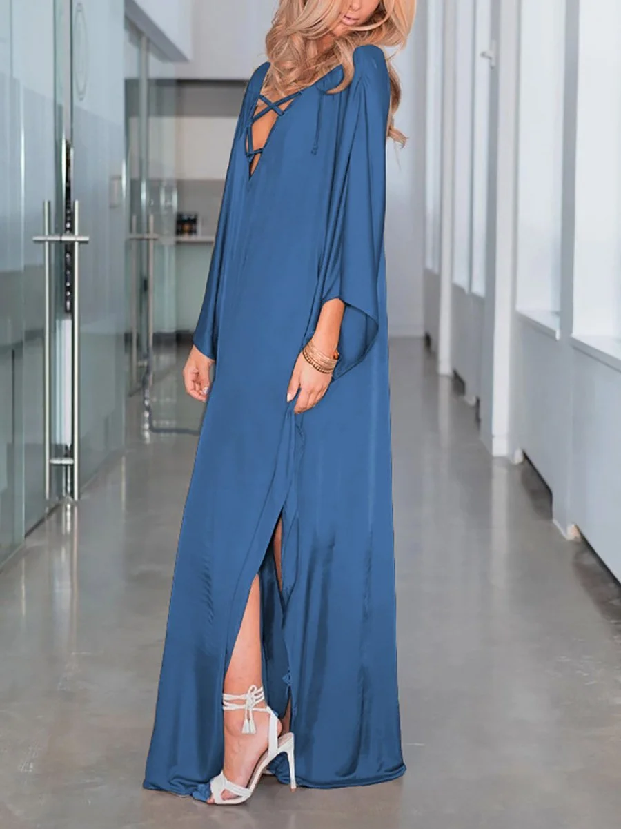 Loose V-neck maxi dress