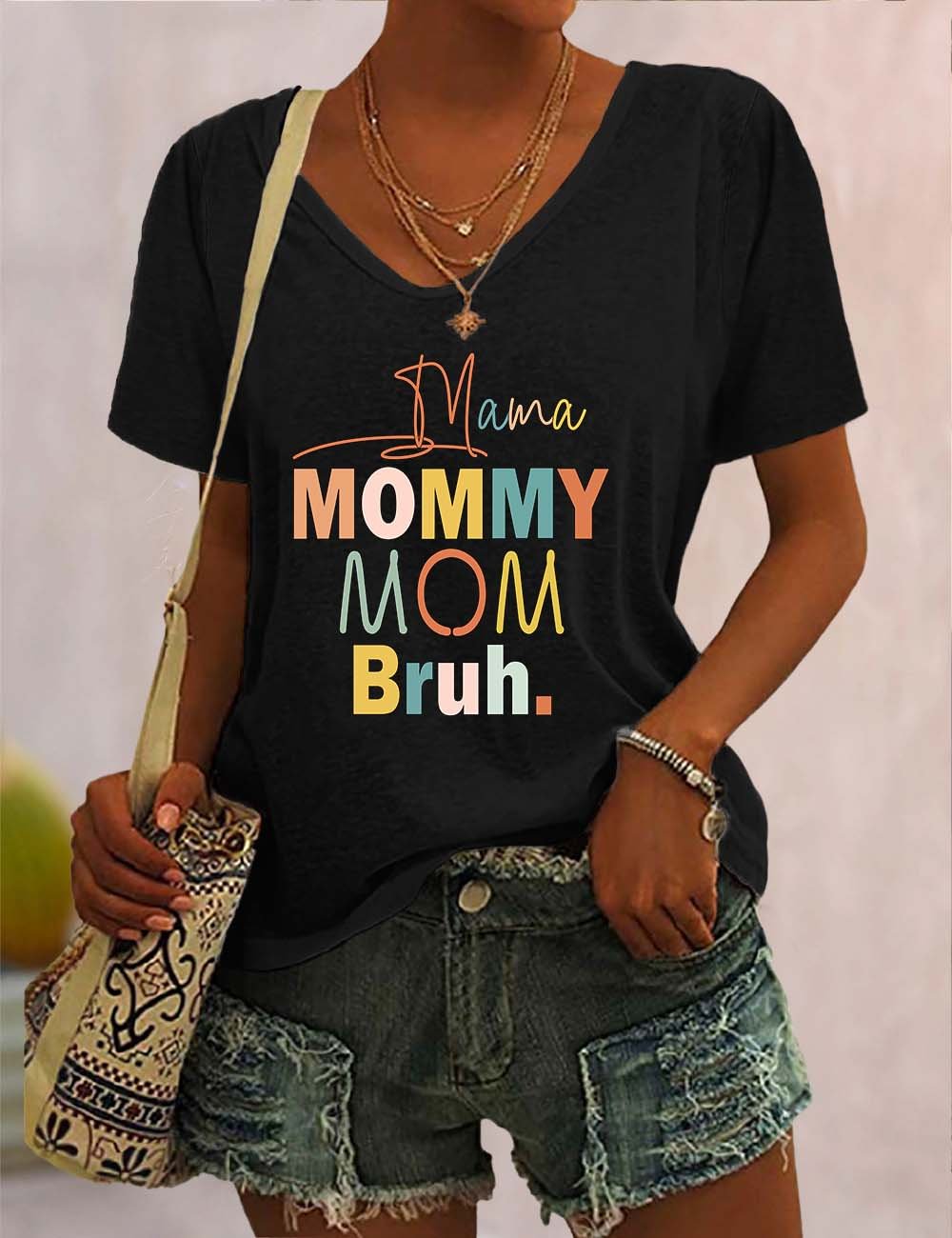 Mama Mommy Mom Bruh V-Neck T-Shirt