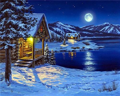 

Pretty Christmas Night – Paint By Numbers - 40*50CM, 501 Original