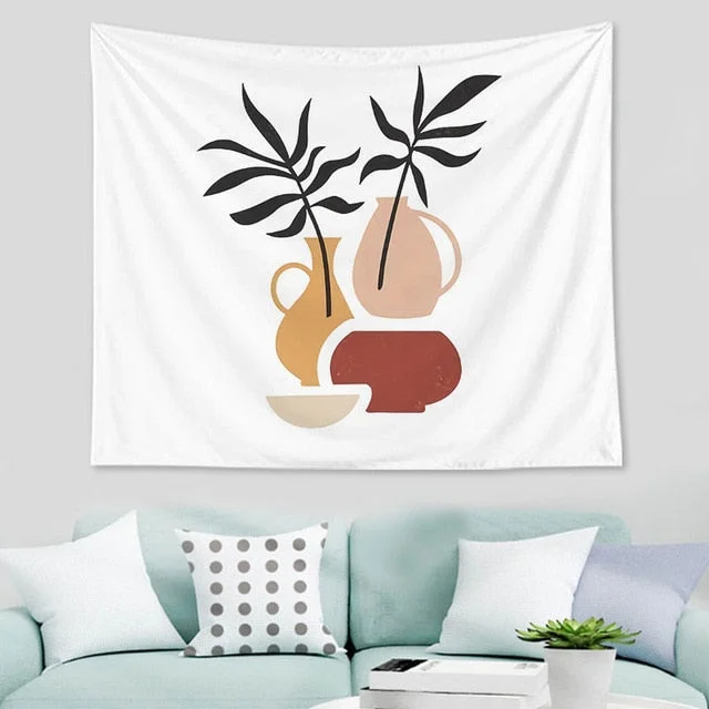 Abstract nordic Geometric Tapestry Tropic Modern Art Brown Wall Hanging ins Tapestry Decorative Tapestry For Home Decoration