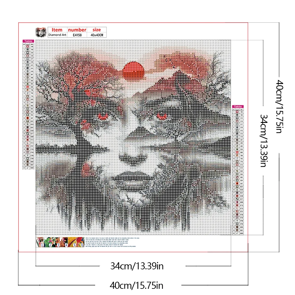 Diamond Painting - Full Round Drill - Girl Face(Canvas|40*40cm)