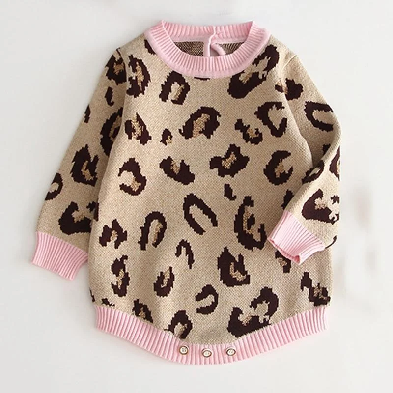 Baby Girls Knitted Bodysuit 2021 Spring Infant Newborn Long Sleeve Solid Ruffled Jumpsuit Outfit Set Baby Spring Autumn Clothing