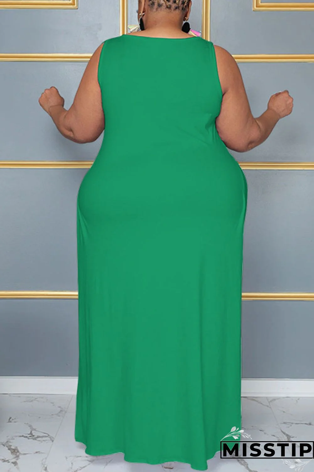 Blue Casual Solid Patchwork Slit V Neck Plus Size Two Pieces