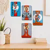[Grande Taille]4PCS dame - Ensemble de panneaux en m&eacute;tal(30*40cm)
