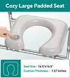 Soundfuse Toilet Seat Risers for Seniors, Raised Toilet Seat with Handles, Adjustable Height & Width, 400 lbs, Cozy Padded Elevated Toilet Seat, Fit Any Toilet