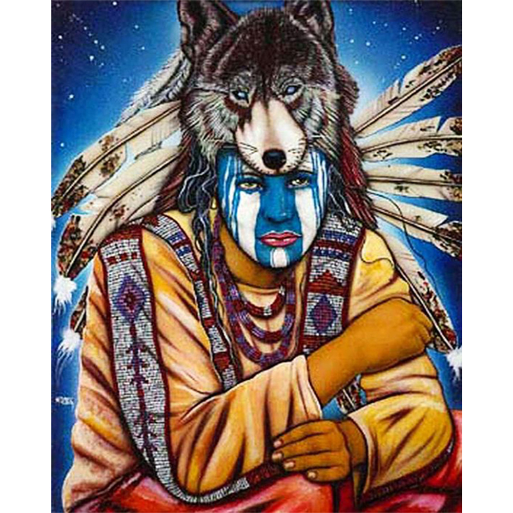 Native-Indian-Paint by Numbers-16"x20"/40x50cm