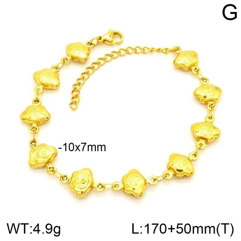 Elegant Minimalist Cross Star Heart Shape 201 Stainless Steel 302 Stainless Steel 304 Stainless Steel Bracelets In Bulk