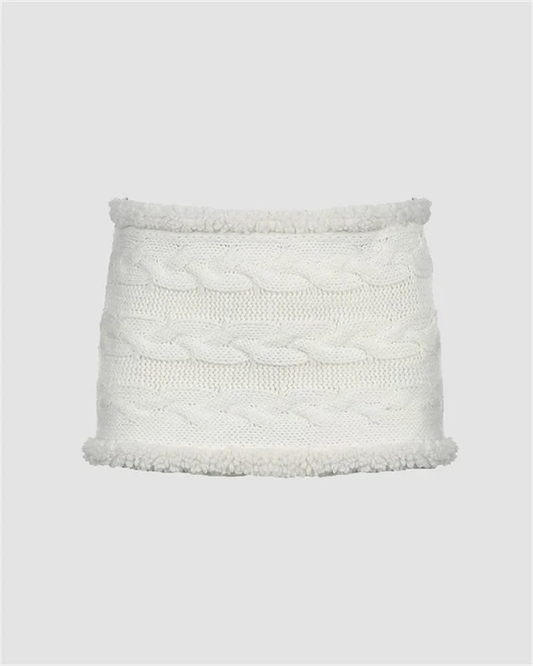 Fried Dough Twists Wool Mini Skirt