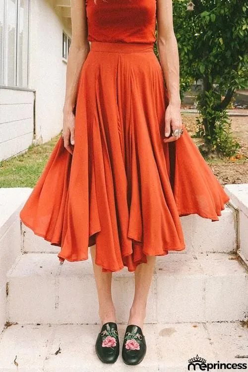 High Waist Pockets Bow Tie Skirts