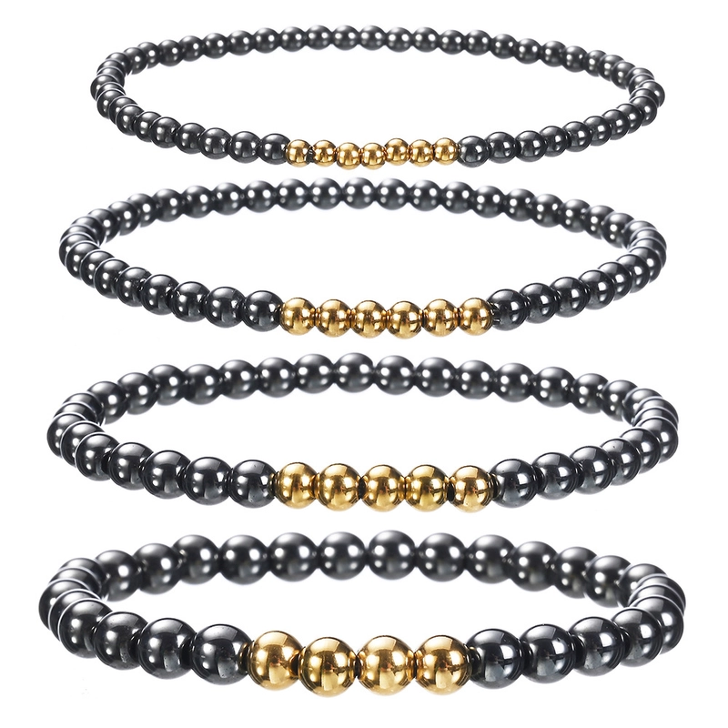 Hip-Hop Geometric Obsidian Beaded Men’s Bracelets