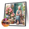 Diamond Painting-DIY Full Round Drill Garden Old Lady