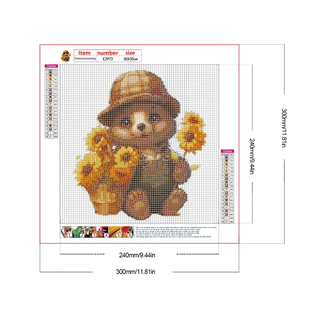 Full Round Diamond Painting 30*30cm - Bear
