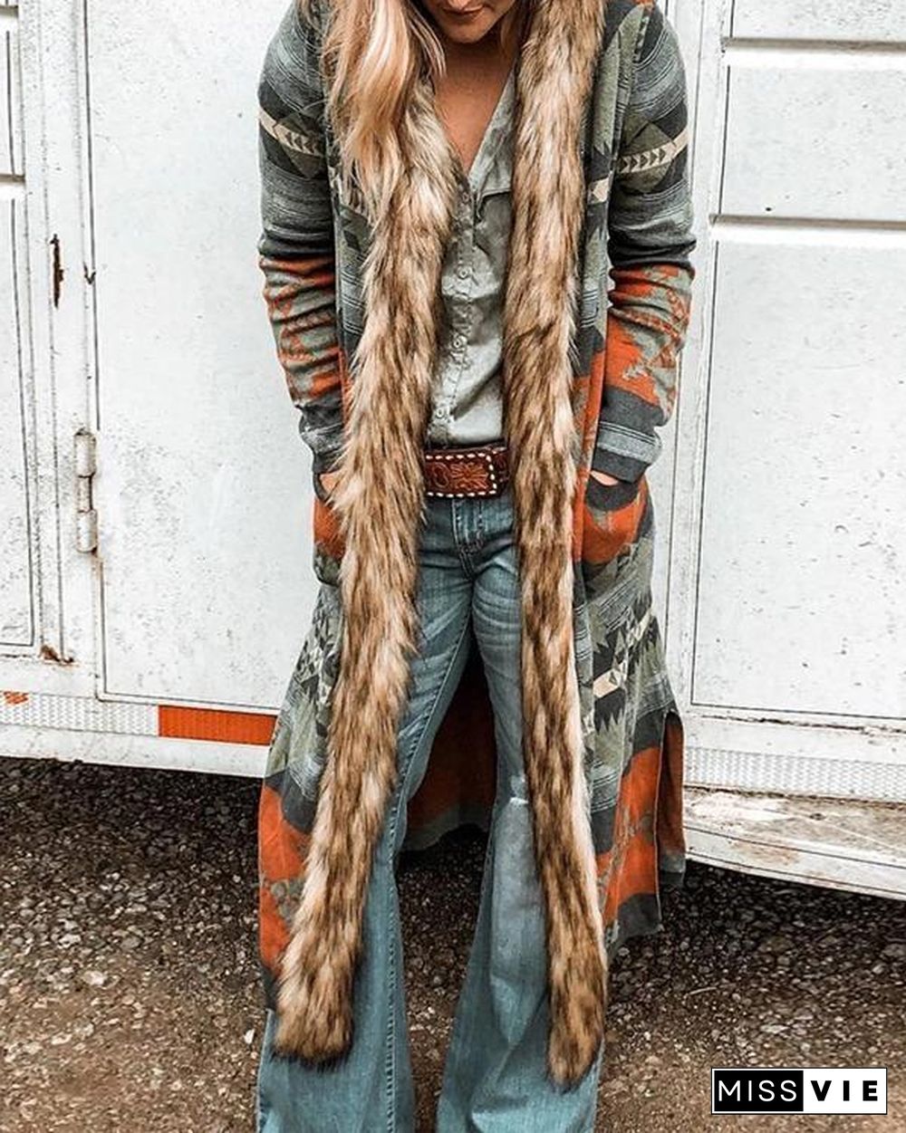 Long Sleeve Vintage plus size Outerwear