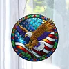 5D Diamond Painting Double Sided Effect  Stained Glass Panel Decorative Home Garden Decoration Hanging Kit(Eagle)