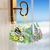 15Pcs Flowers Birds DIY Double Sided Diamond Painting Keychain Kits for Adults