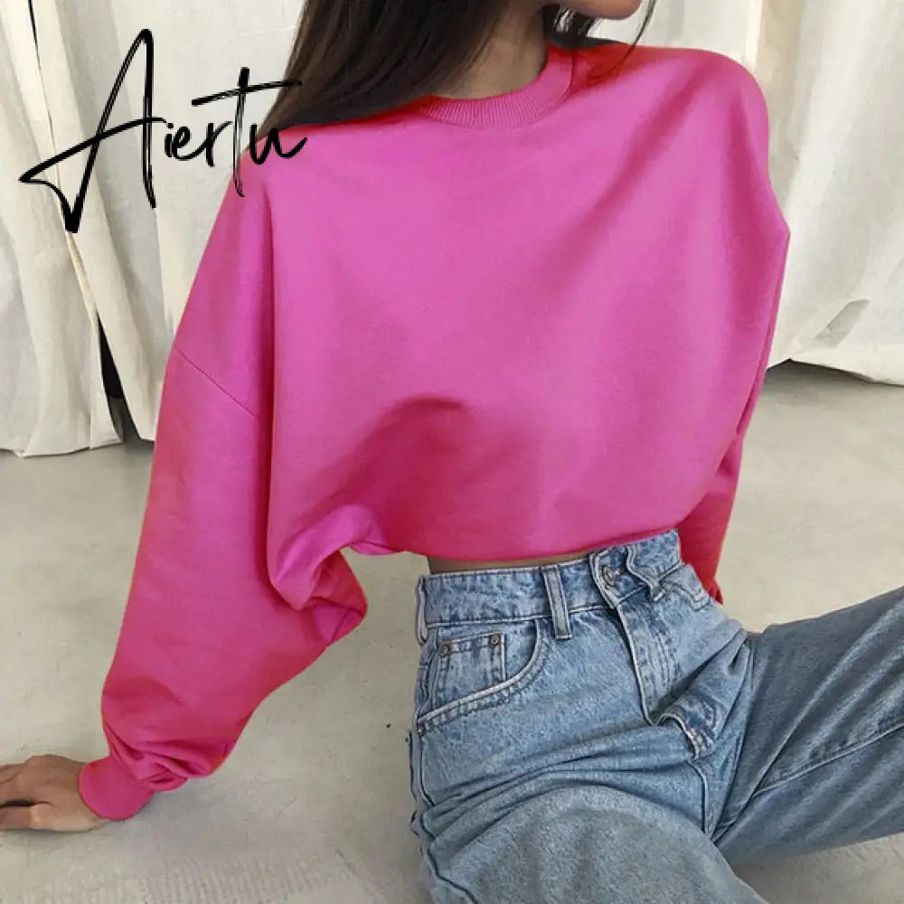 Crewneck Sweatshirt Women Tops Long Sleeve Winter Tops for Women  Fall Winter Sweatshirts Vintage Streetwear Women Aiertu