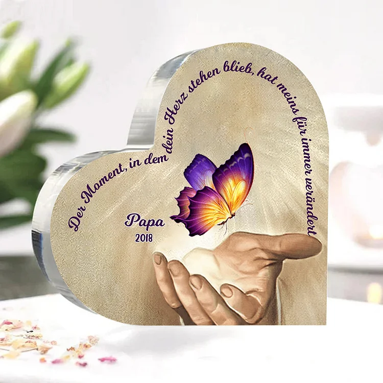 Kettenmachen Personalisierte 1 Name & Jahr Lila Schmetterling Acryl-Deko-Trauer Schreibtischdekoration