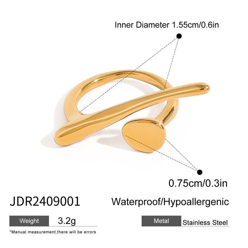 Minimalist Classic Style Geometric 304 Stainless Steel Open Rings