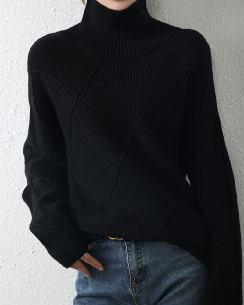 Thickened cropped slouchy loose sweater