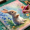 Framed Diamond Painting - Full Round Drill - Rabbit (25x25cm)