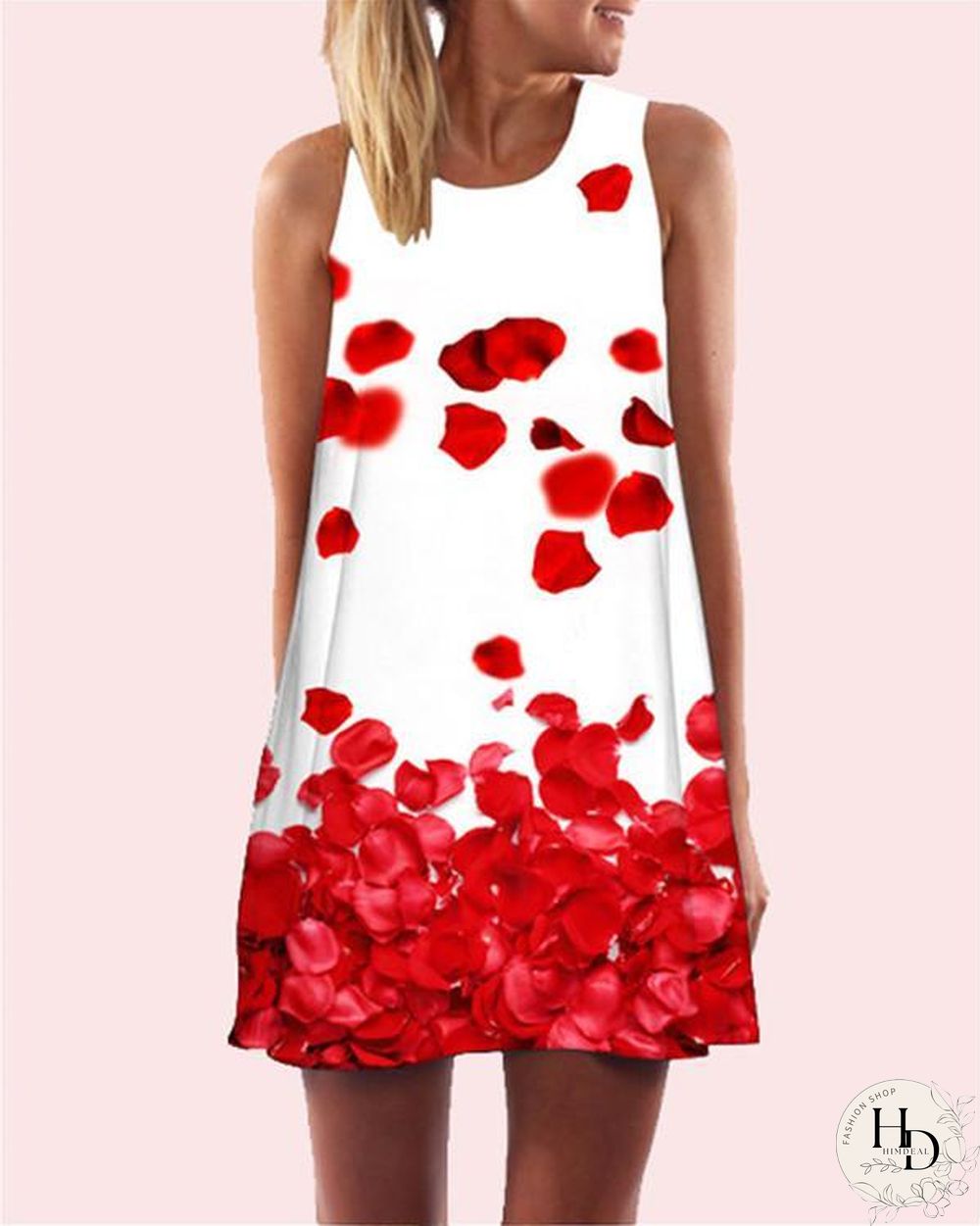 Flower Printed Sleeveless Beach Dress