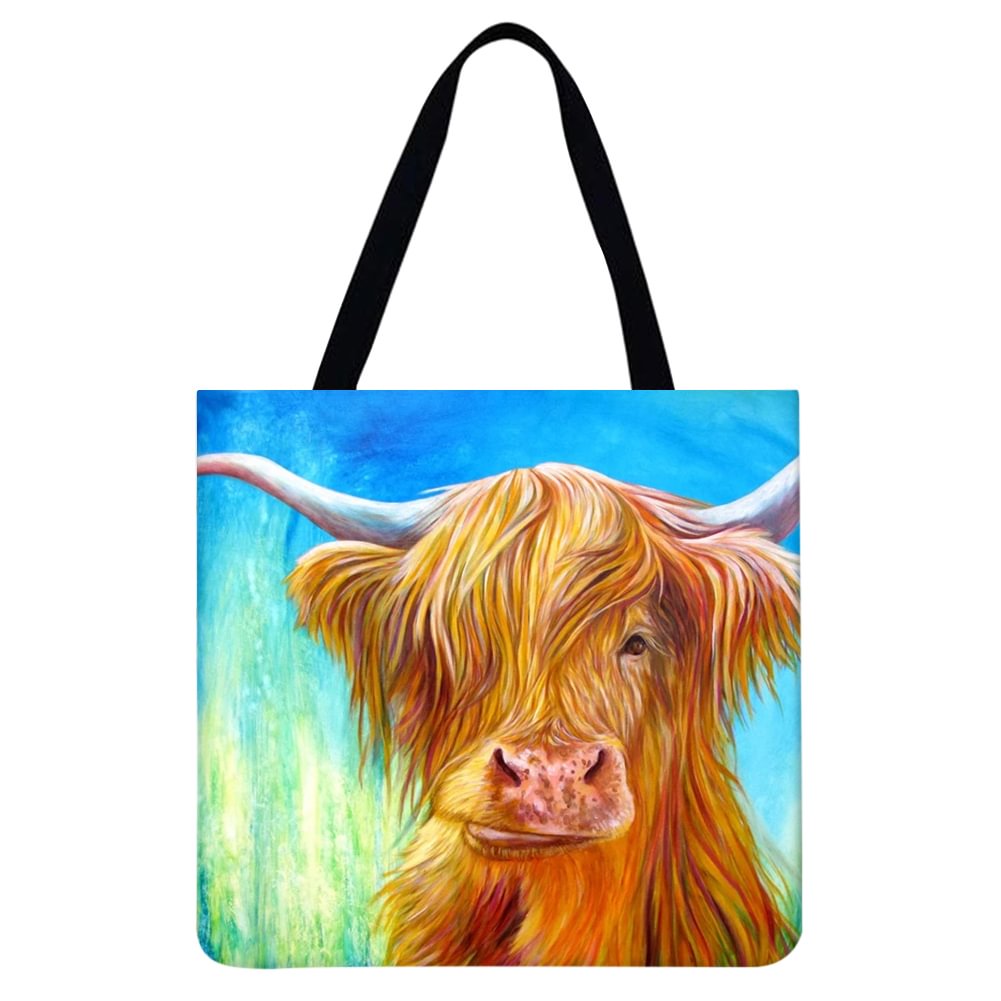 Linen Tote Bag - Cow