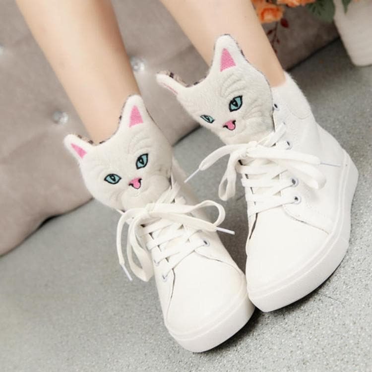 Black/White Kawaii Kitty High Sneakers SP1710669