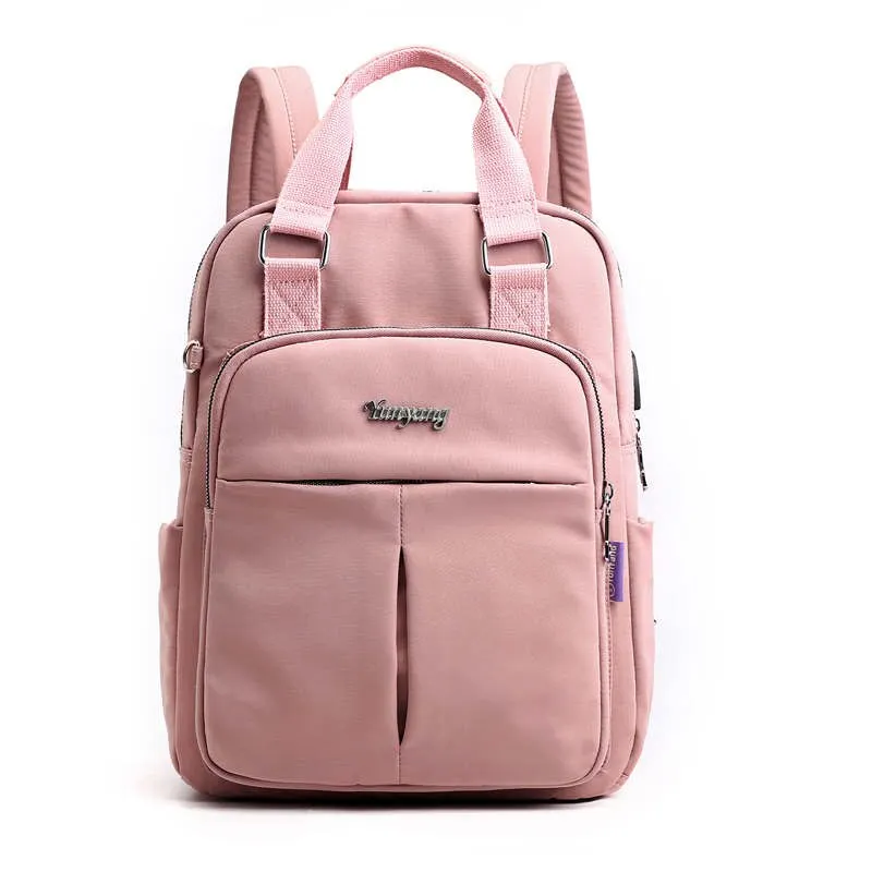 Brand Casual Large Capacity Nylon Women Backpack High Quality School Bag For Women Multi-pocket Female Zipper Travel Bag