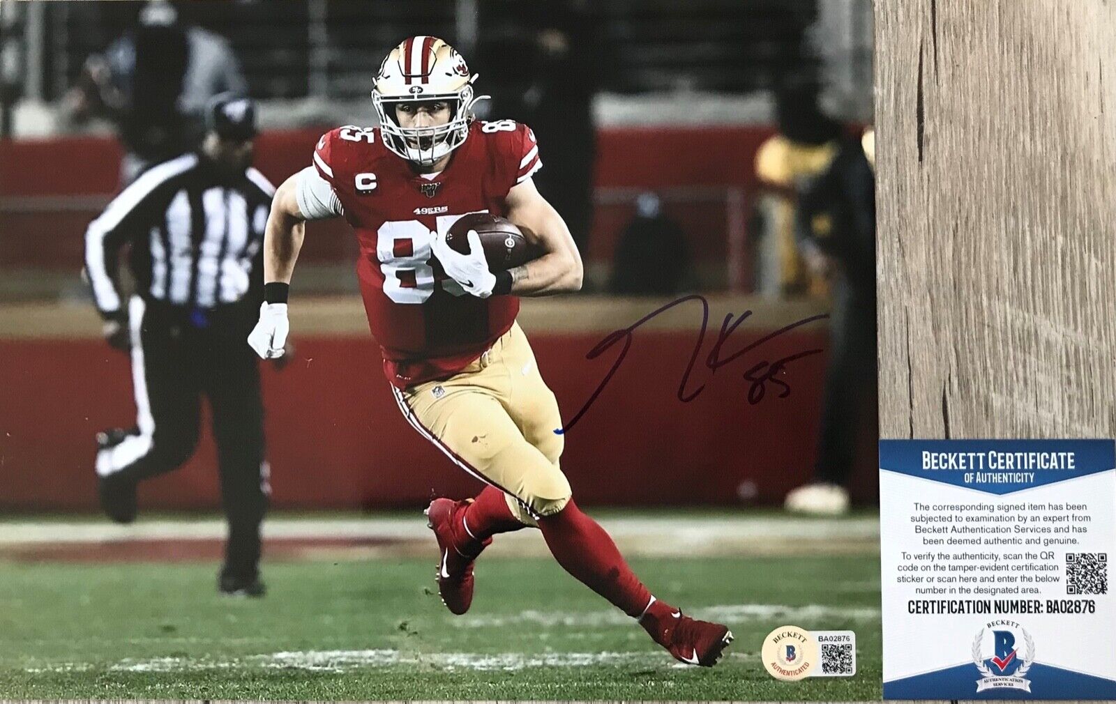 George Kittle Autographed Signed SAN FRANCISCO 49ERS 8x10 Photo Poster painting Beckett BAS