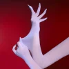 Sexy Gloves High Elastic Ultra-Thin Oil Shiny Seamless Invisible Medium Tube Long Sleeve Porno Clubwear