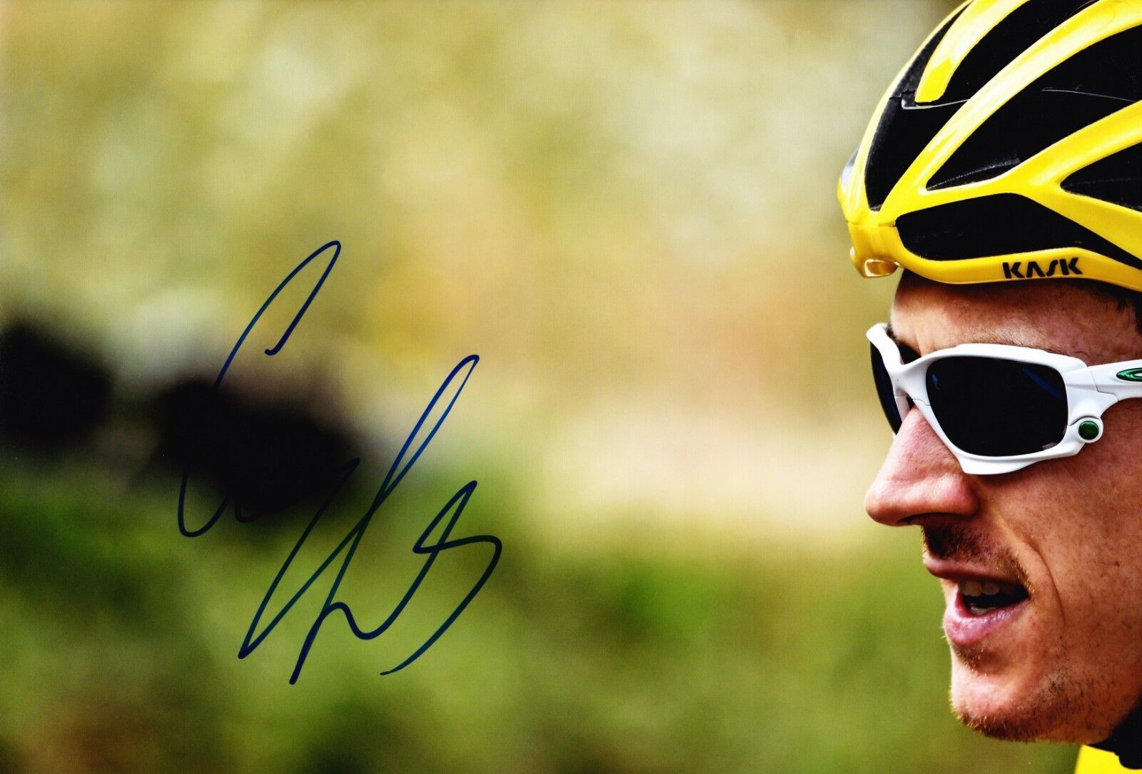 Geraint Thomas Signed 12X8 Photo Poster painting TOUR DE FRANCE WINNER AFTAL COA (F)