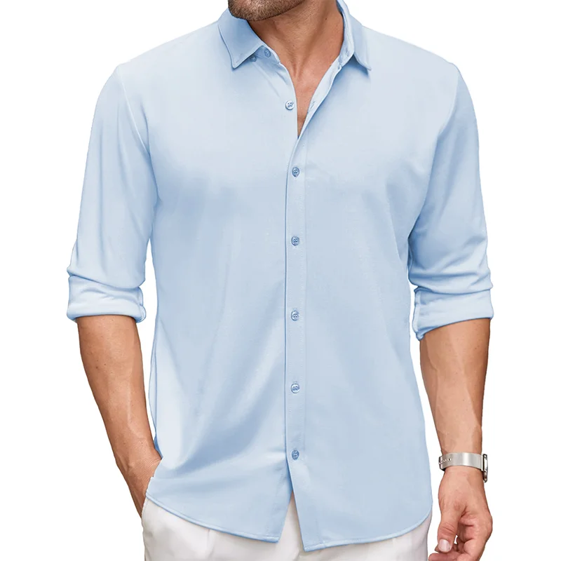 Men's Long Sleeve Anti-Wrinkle Button Down Casual Fall Shirt