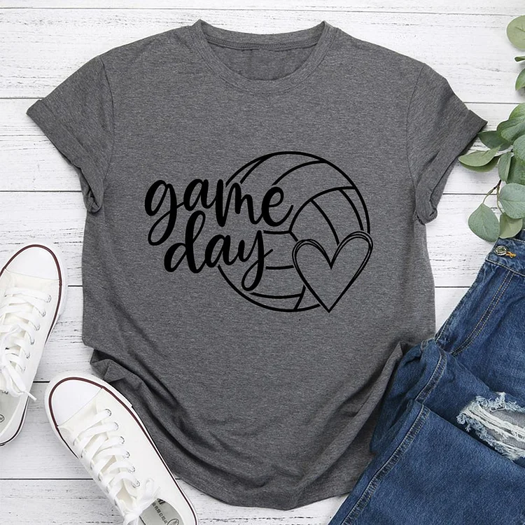 Game Day Round Neck T-shirt-Annaletters