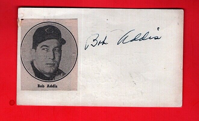 1952-BOB ADDIS-CHICAGO CUBS AUTOGRAPHED PENNY PC W/ Photo Poster painting-(d.2016)