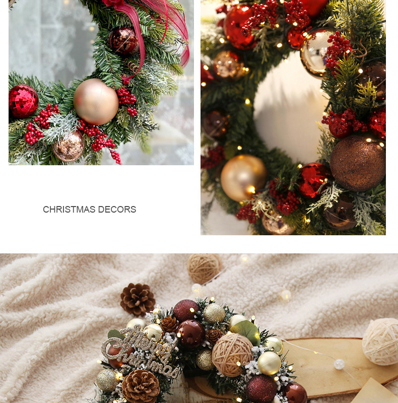 Tegooe Deluxe Faux Pine Christmas Wreath Collection - Door Wall Decor