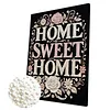 DIY Pearl Painting Home Sweet Home for Home Wall Decor with Frame(30x40cm)