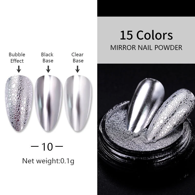 1 Box Solid Mirror Nail Glitters Powder Dust for Metal Nail Art Nail Powder Chrome Pigment DIY Nail Art Decorations