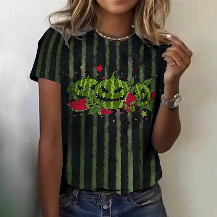Utbros Summerween Holiday Watermelon Skull T-shirt
