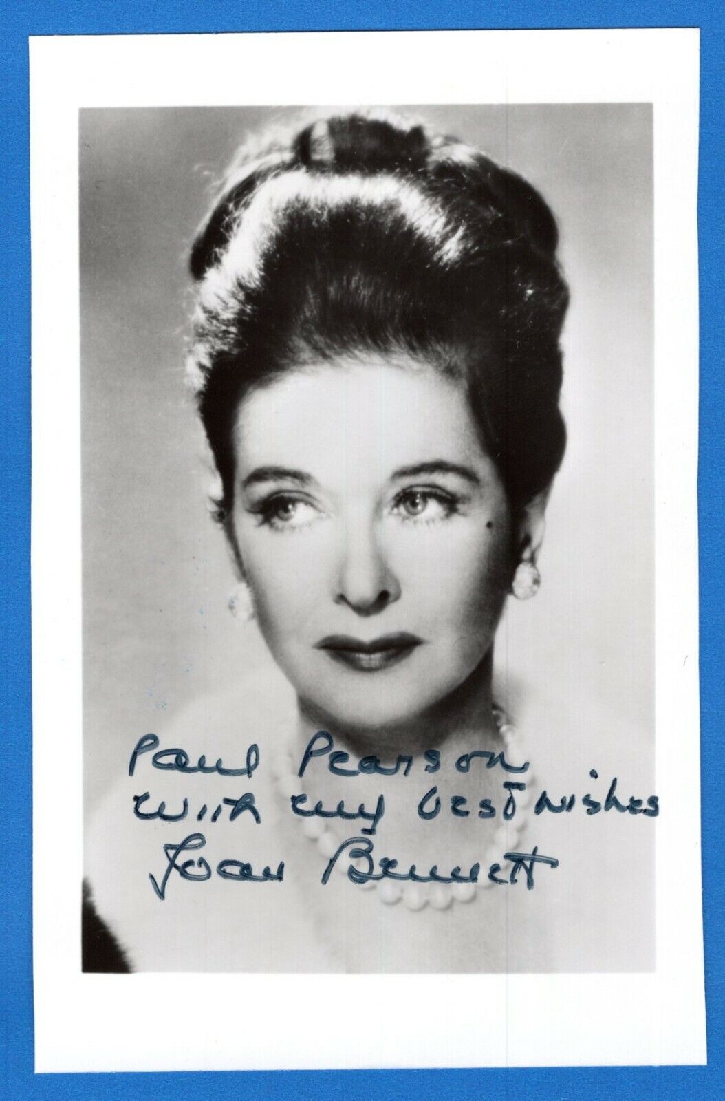 Joan Bennett Actress Hand Signed Autograph 3.5x5.5 Photo Poster painting