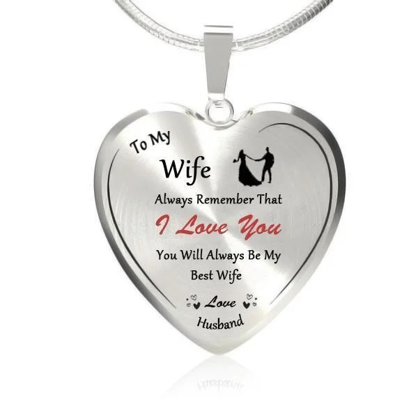 Mayoulove To My Wife Heart Necklace-Mayoulove