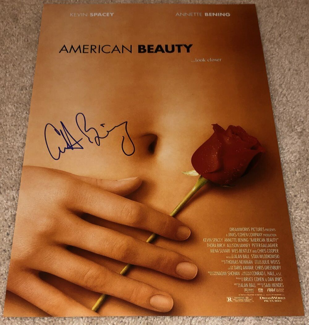 ANNETTE BENING SIGNED AUTOGRAPH AMERICAN BEAUTY 12x18 POSTER Photo Poster painting w/EXACT PROOF