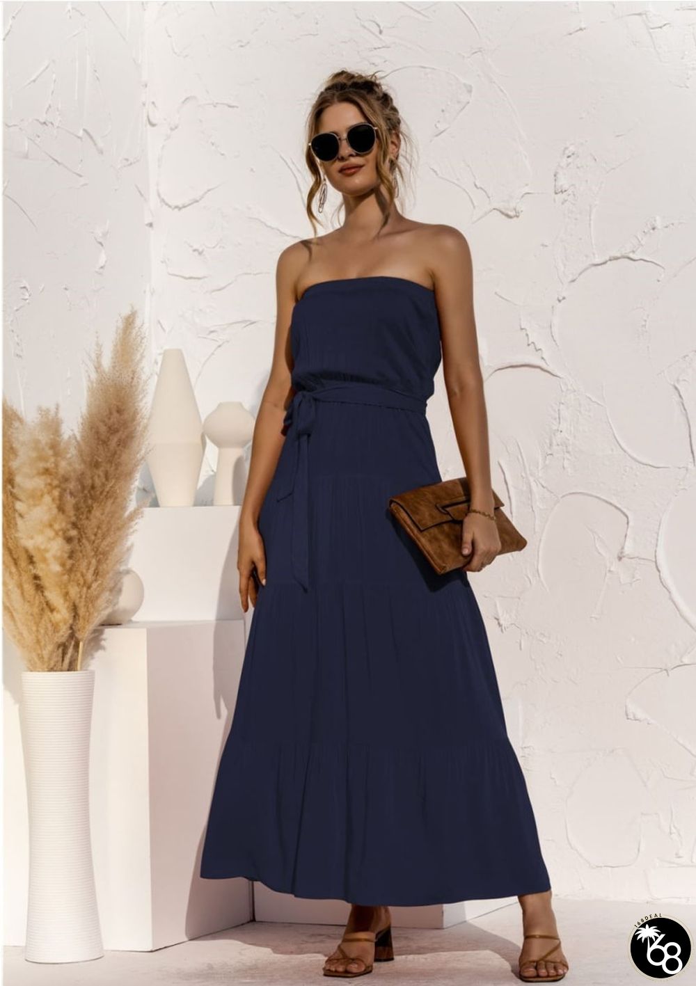 Strapless Spring Tie Maxi Dress | 168DEAL