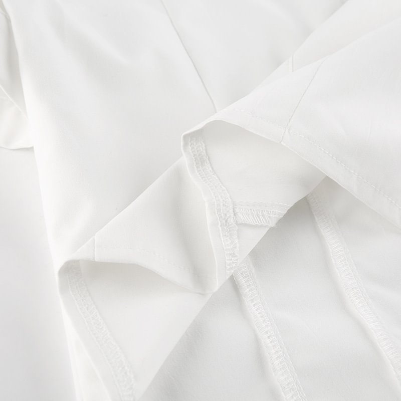 PREPPY SLIM FIT WHITE SHORT SLEEVE SHIRT WITH TIE